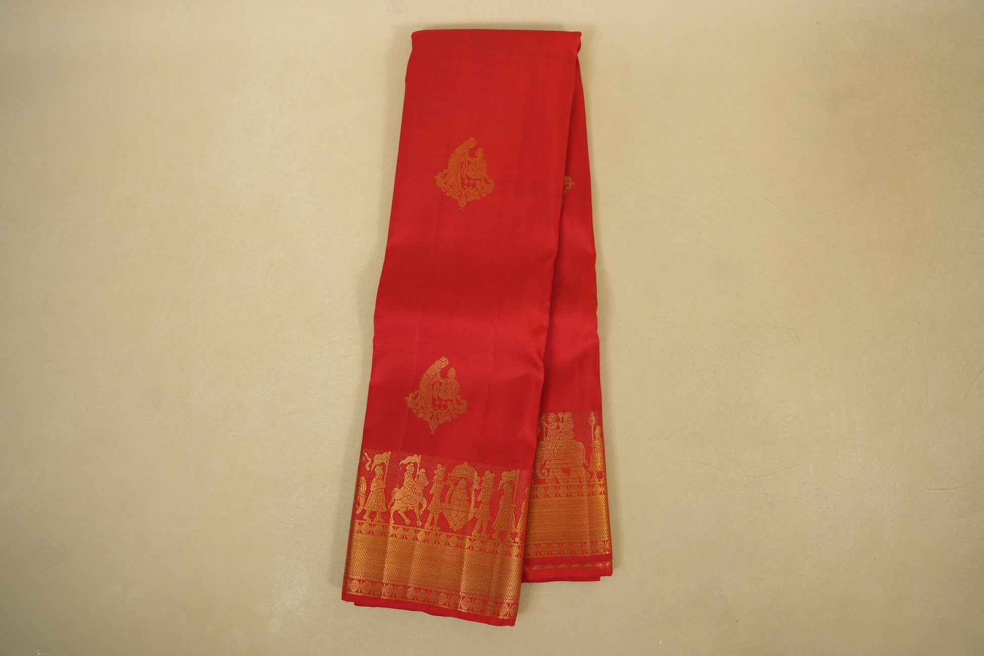Chilli Red Kanchipuram Silk Saree