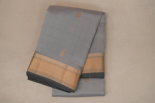 Light Grey with dark grey borders Light Weight Kanjivaram Silk Saree by Shreenivas Silks PSSR018948
