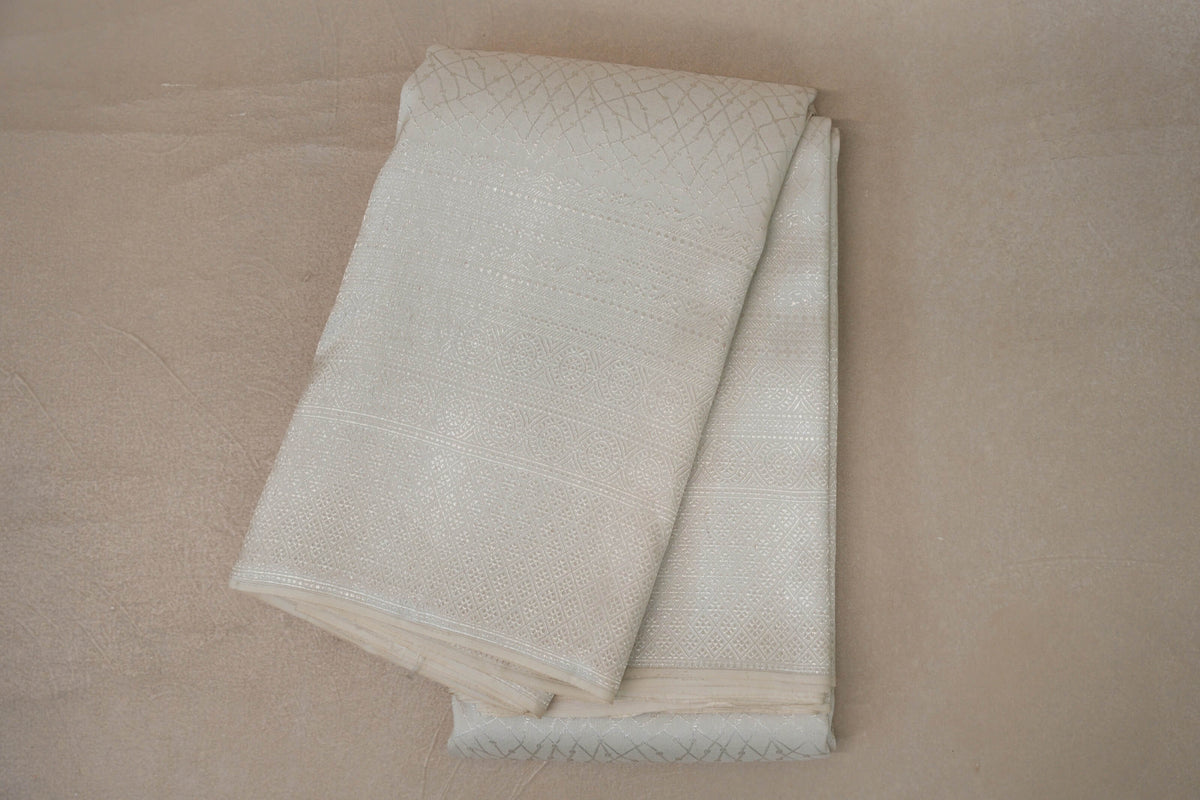 Off White Kanjivaram Silk Saree