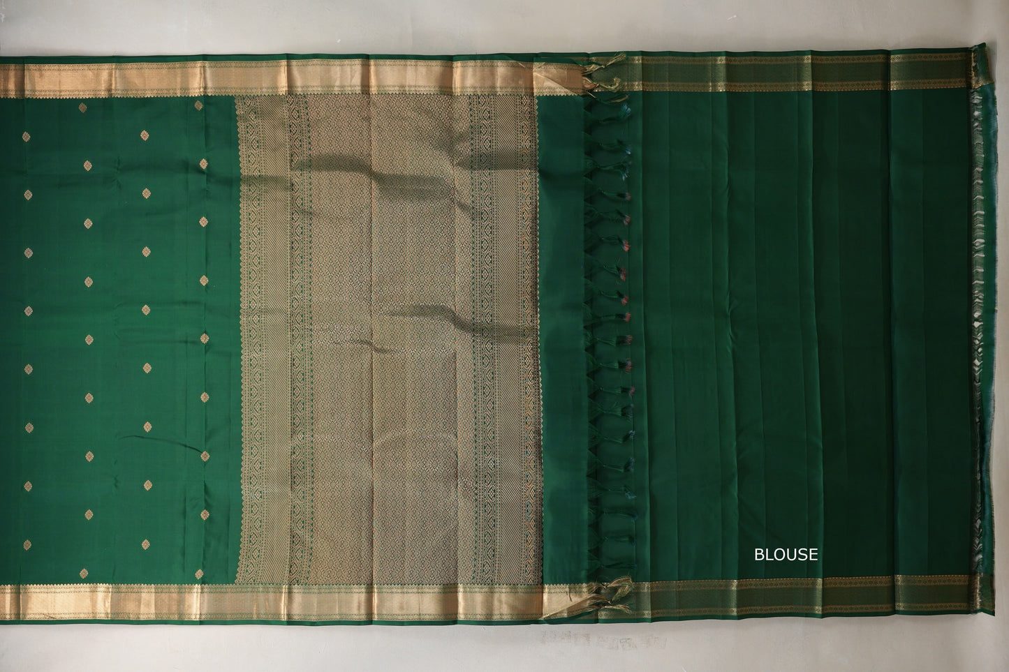 Emerald Green Light Weight Kanjivaram Silk Saree by Shreenivas Silks PSSR018949