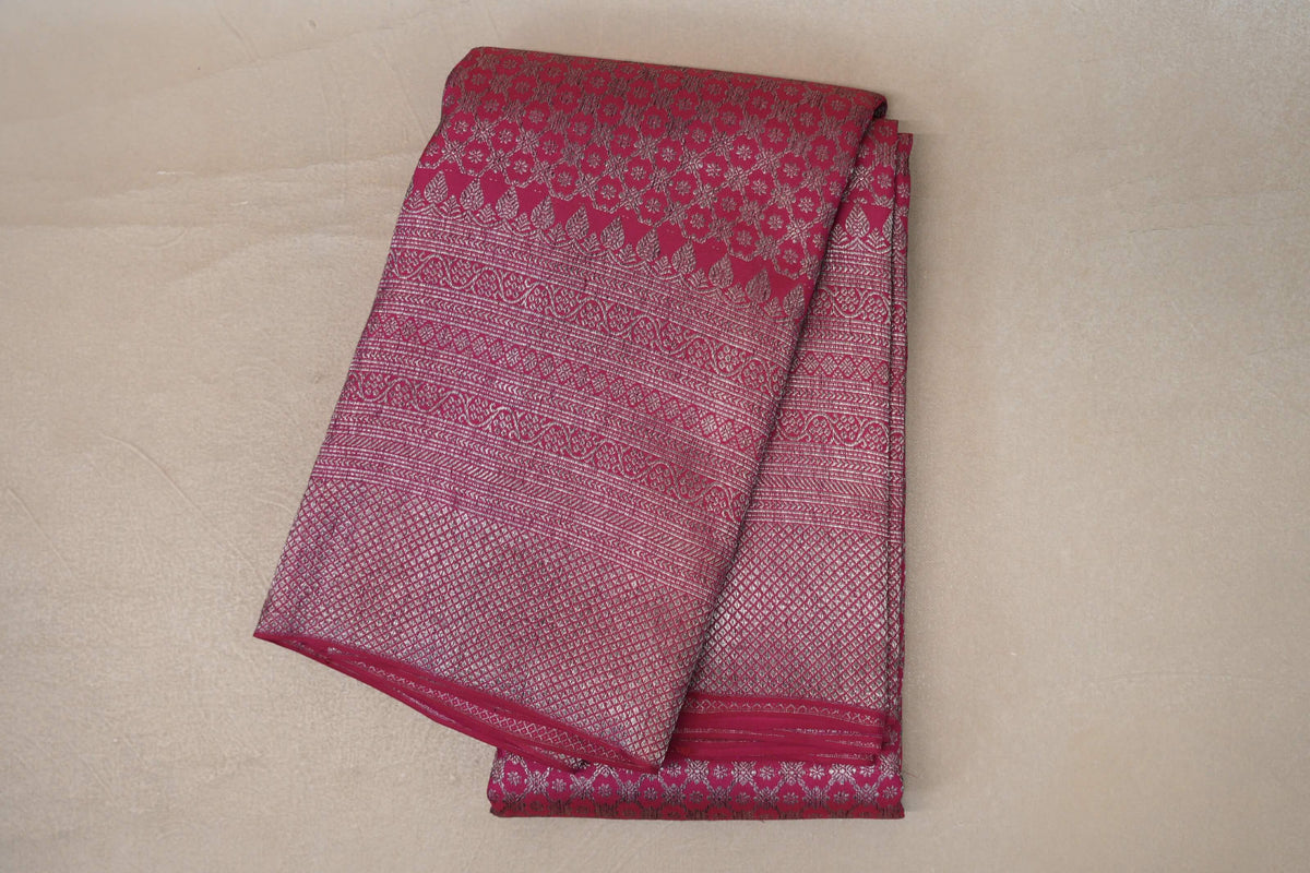 Deep Pink Kanjivaram Silk Saree