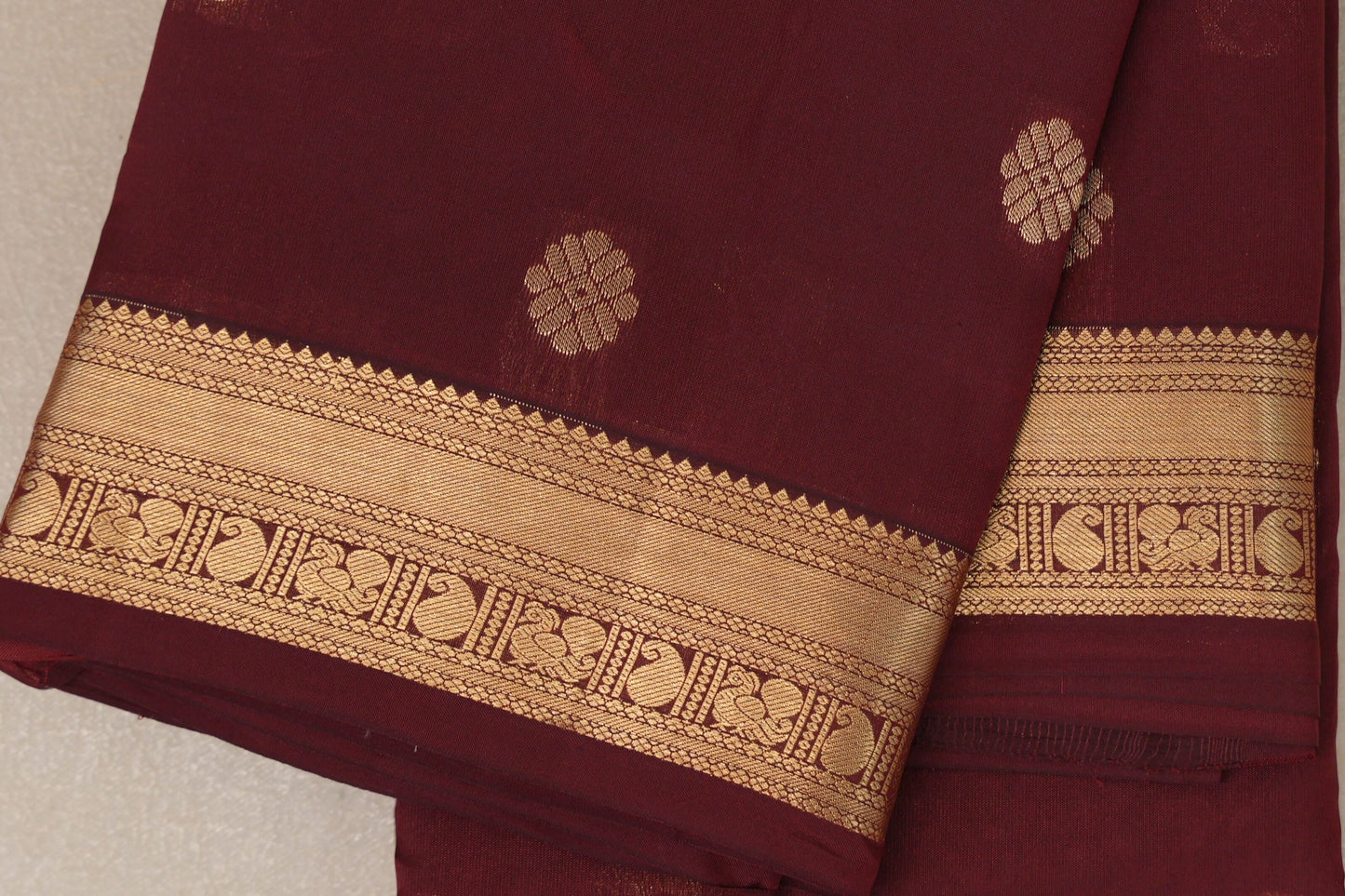 Deep Maroon Light Weight Kanjivaram Silk Saree by Shreenivas Silks PSSR018950