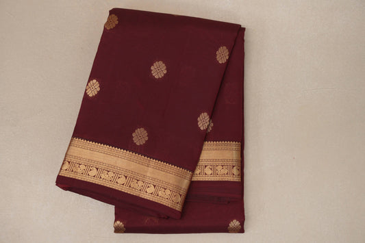 Deep Maroon Light Weight Kanjivaram Silk Saree by Shreenivas Silks PSSR018950