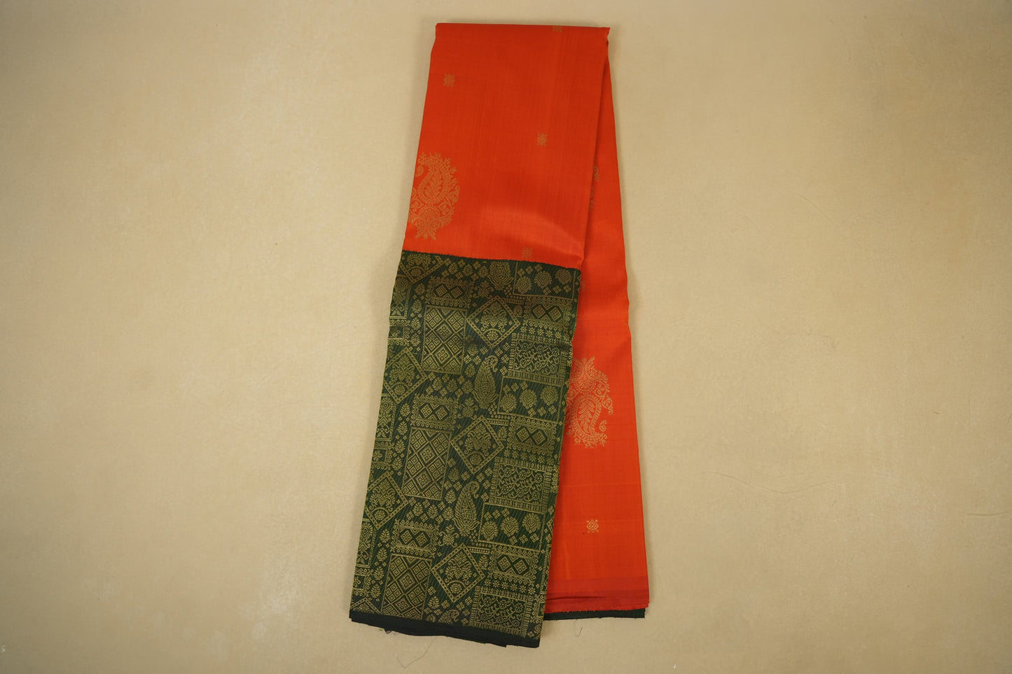 Orange Kanchipuram Silk Saree
