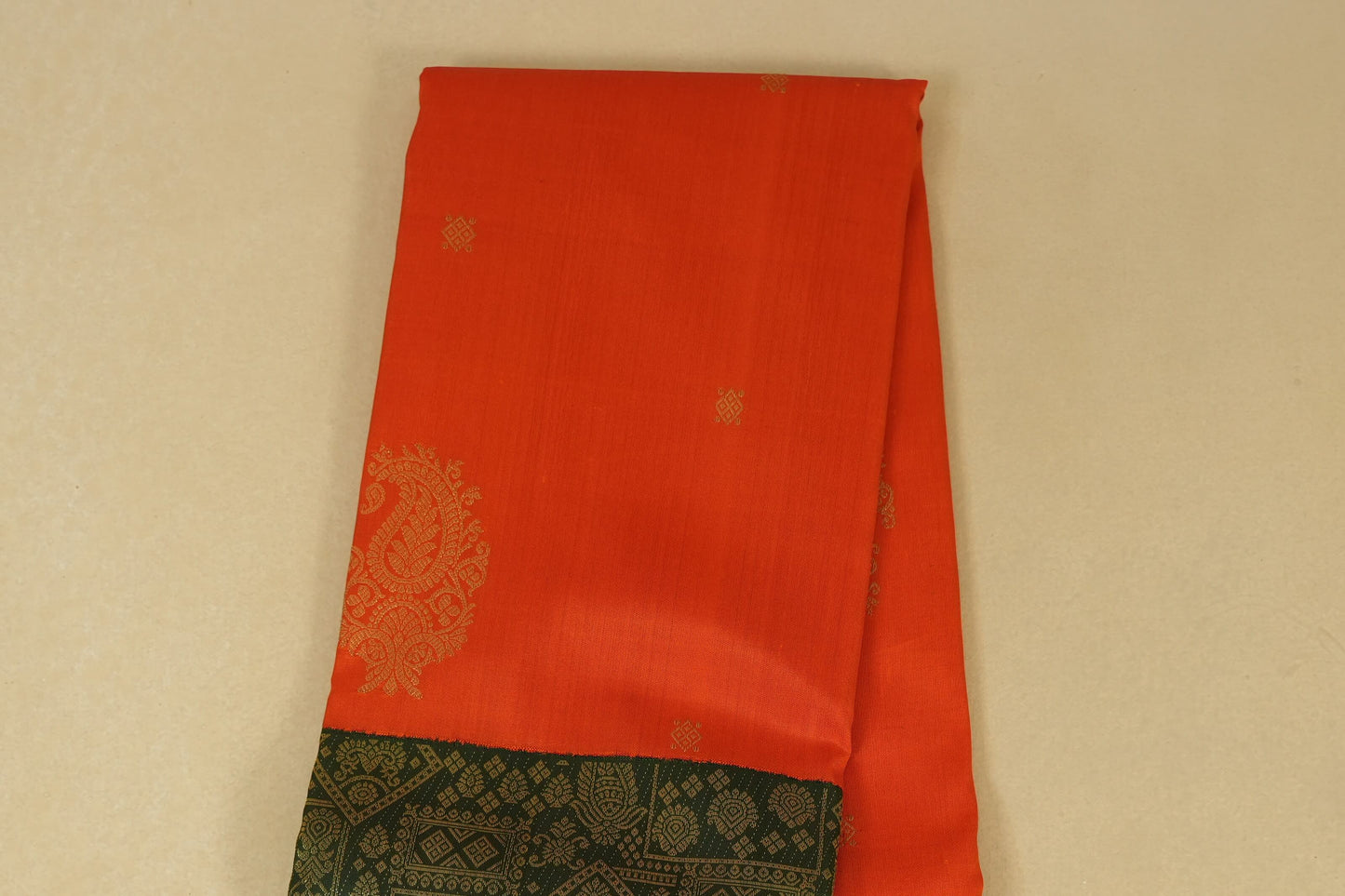 Orange Kanchipuram Silk Saree body