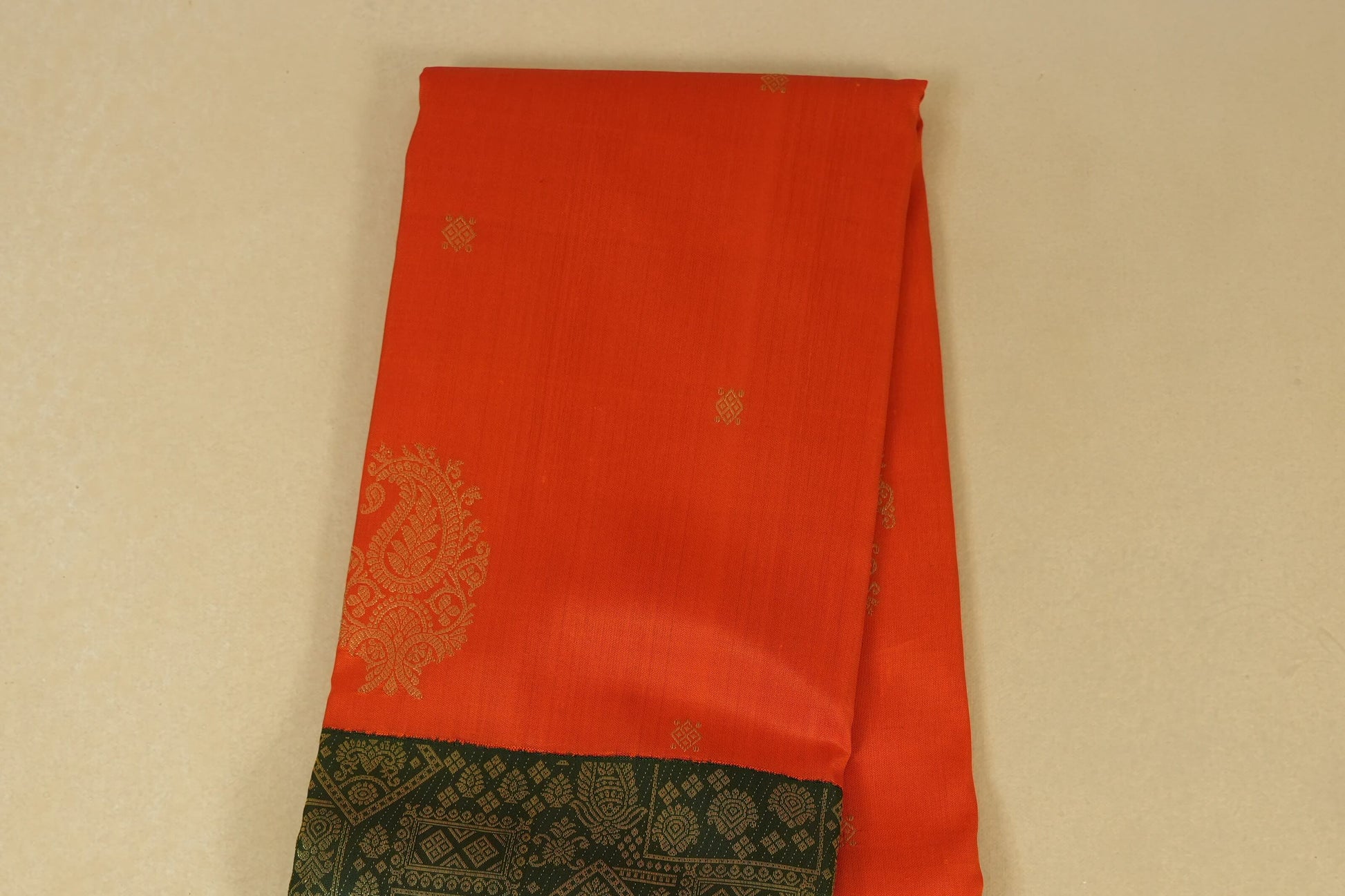Orange Kanchipuram Silk Saree body