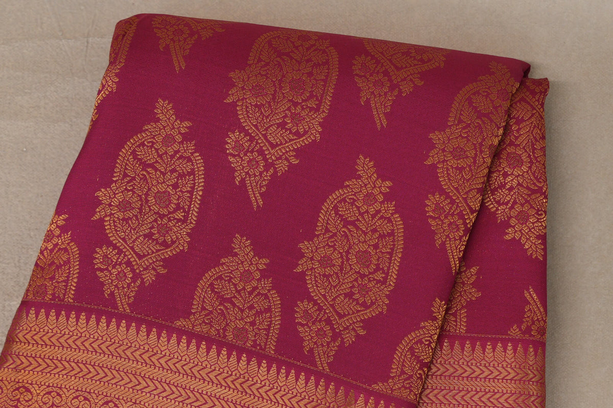 Deep Rani Pink Kanjivaram Silk Saree body