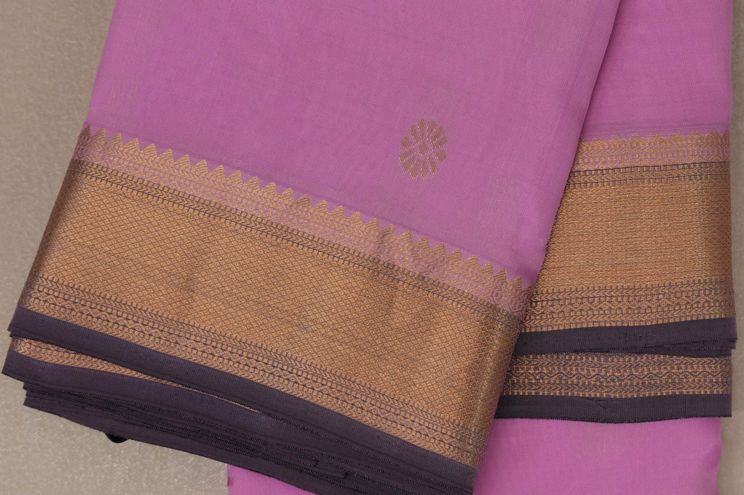Bright pink with Dusty Lavender Light Weight Kanjivaram Silk Saree by Shreenivas Silks PSSR018952