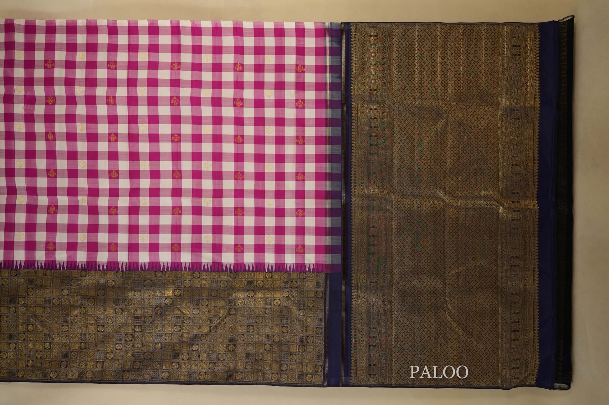 Multi Colour Kanjivaram Silk Saree paloo