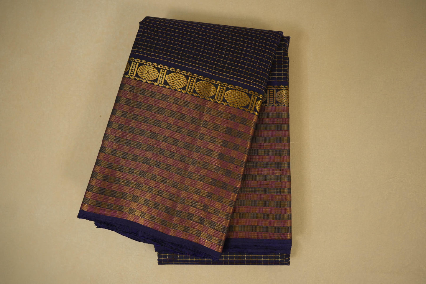 Navy Blue Kanjivaram Silk Saree