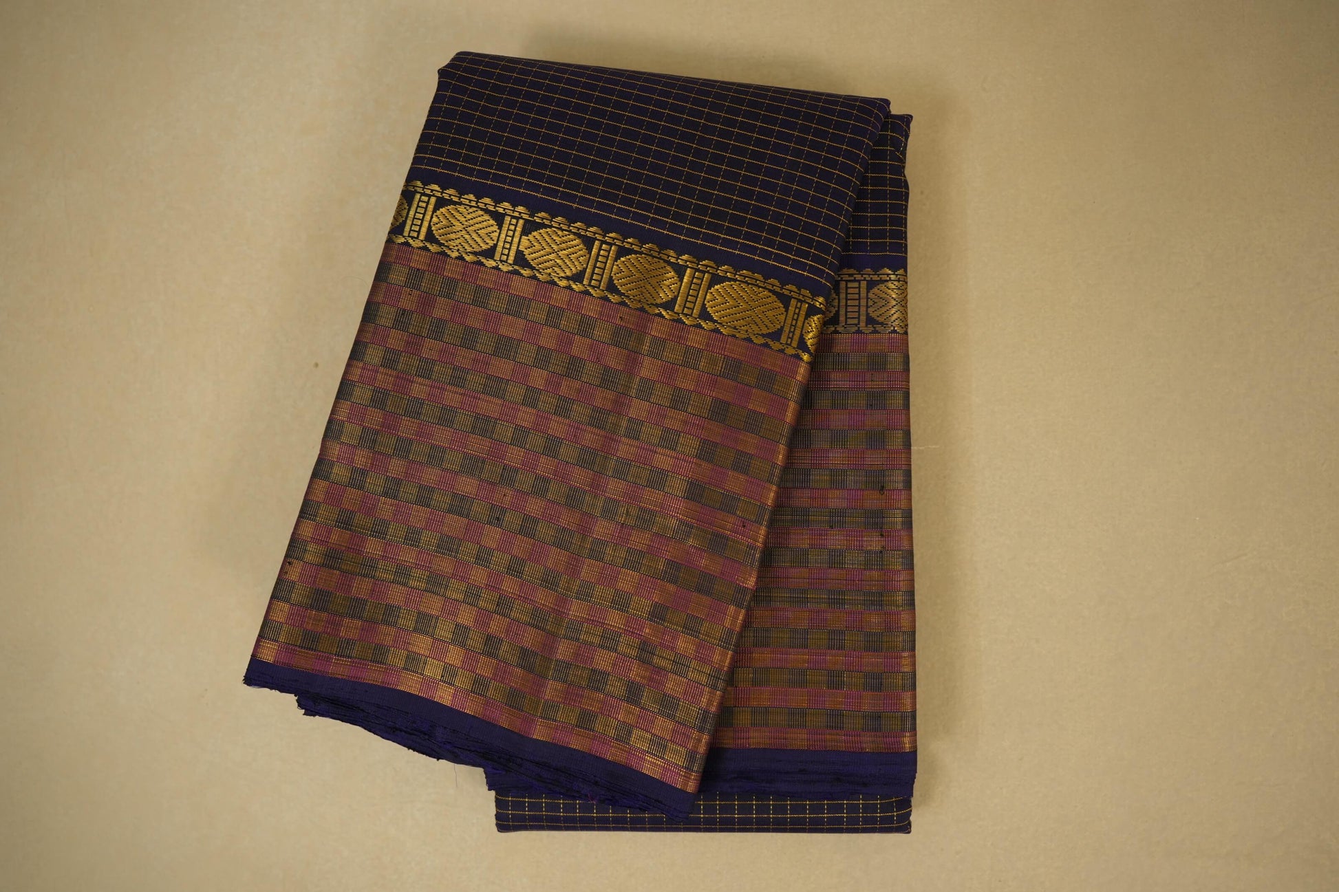 Navy Blue Kanjivaram Silk Saree