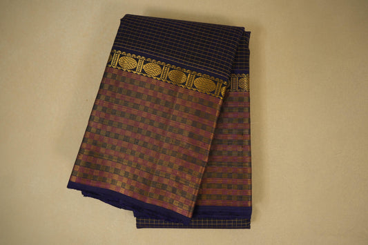 Navy Blue Kanjivaram Silk Saree