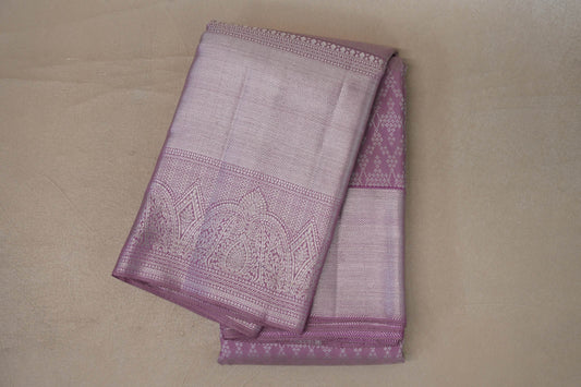 Pastel Lavender Pink Kanjivaram Silk Saree