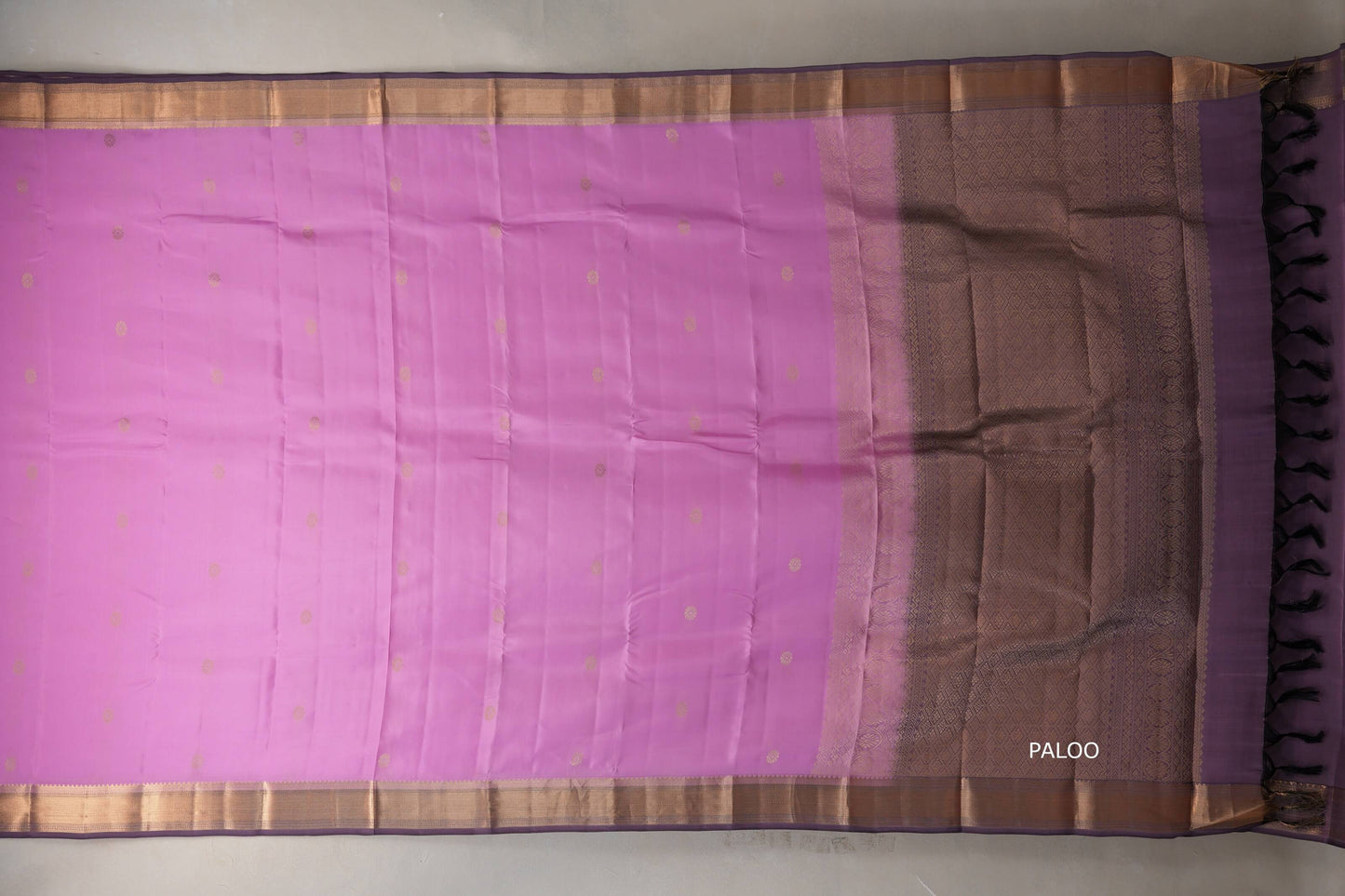 Bright pink with Dusty Lavender Light Weight Kanjivaram Silk Saree by Shreenivas Silks PSSR018952