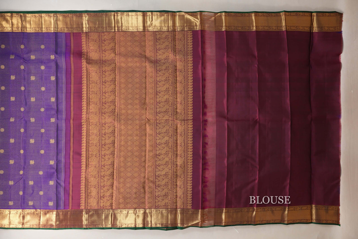 Deep Violet  Heirloom Kanjivaram Silk Saree blouse
