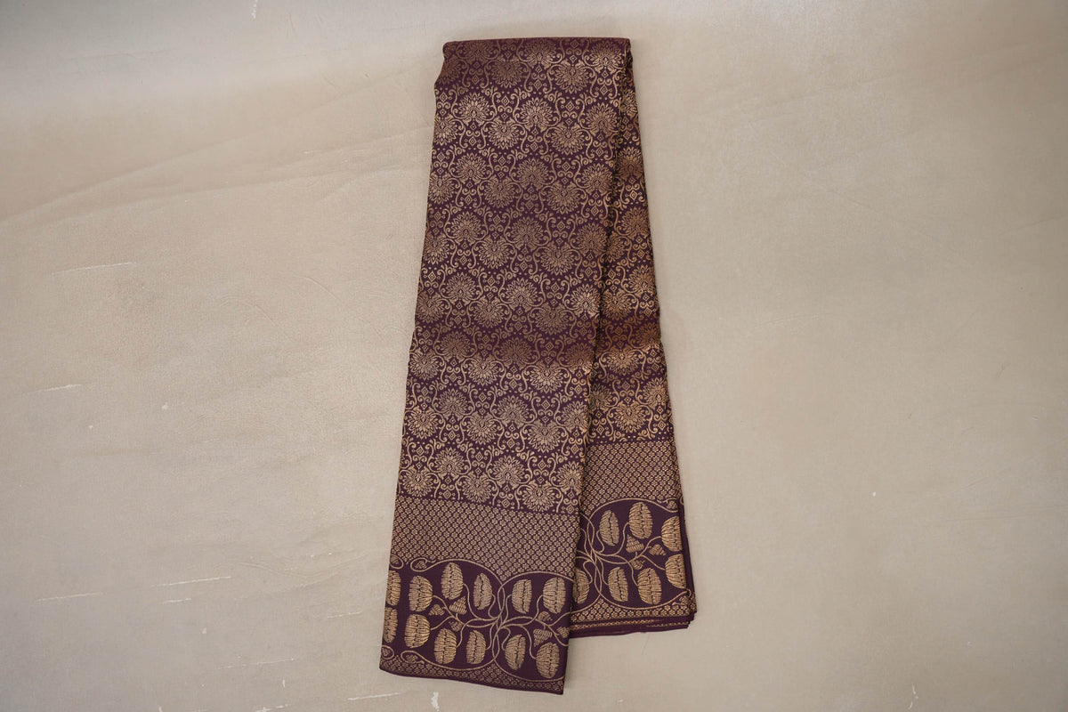 Online Deep Plum Kanjivaram Silk Saree