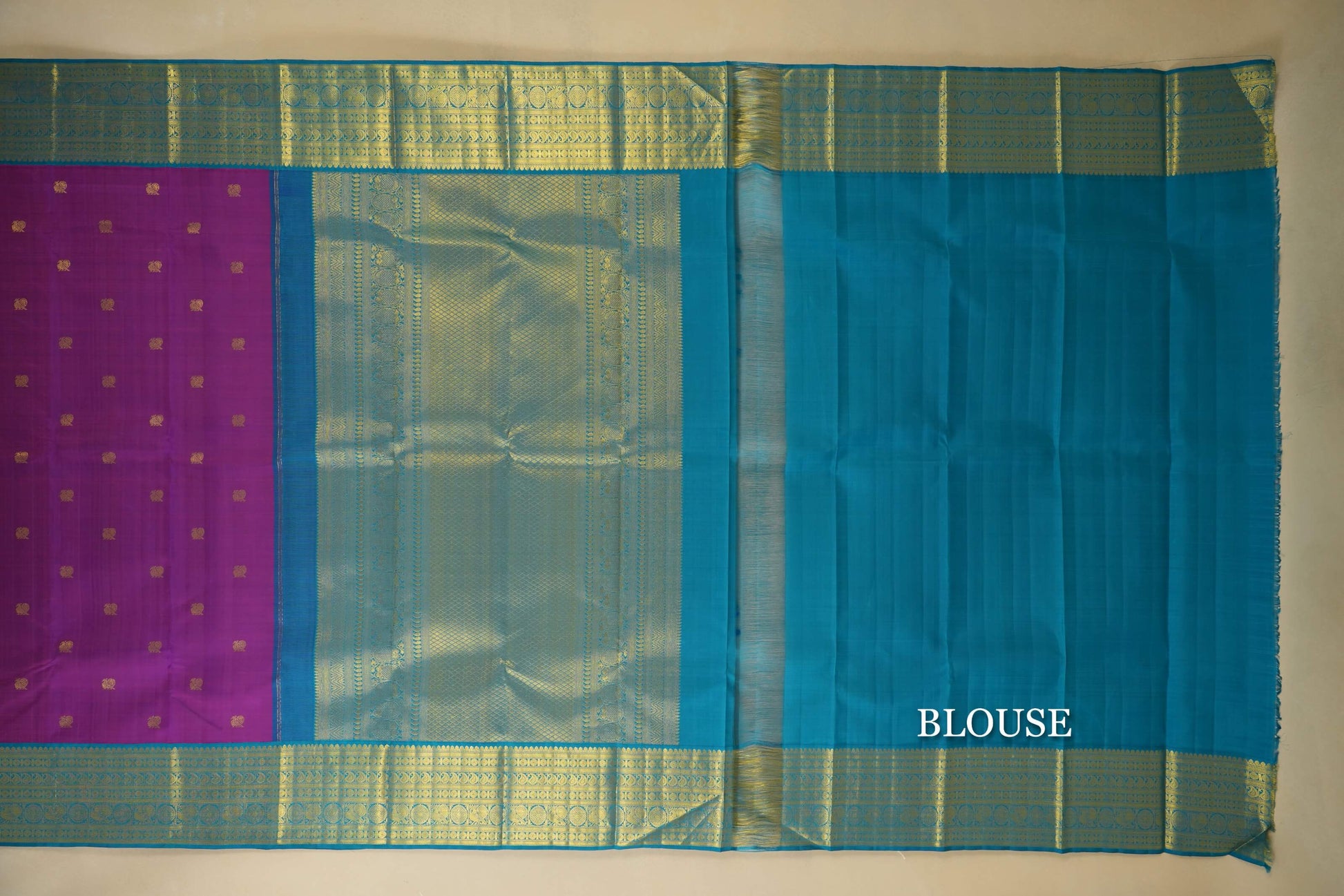 Magenta Kanjivaram Silk Saree blouse