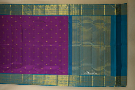 Magenta Kanjivaram Silk Saree paloo