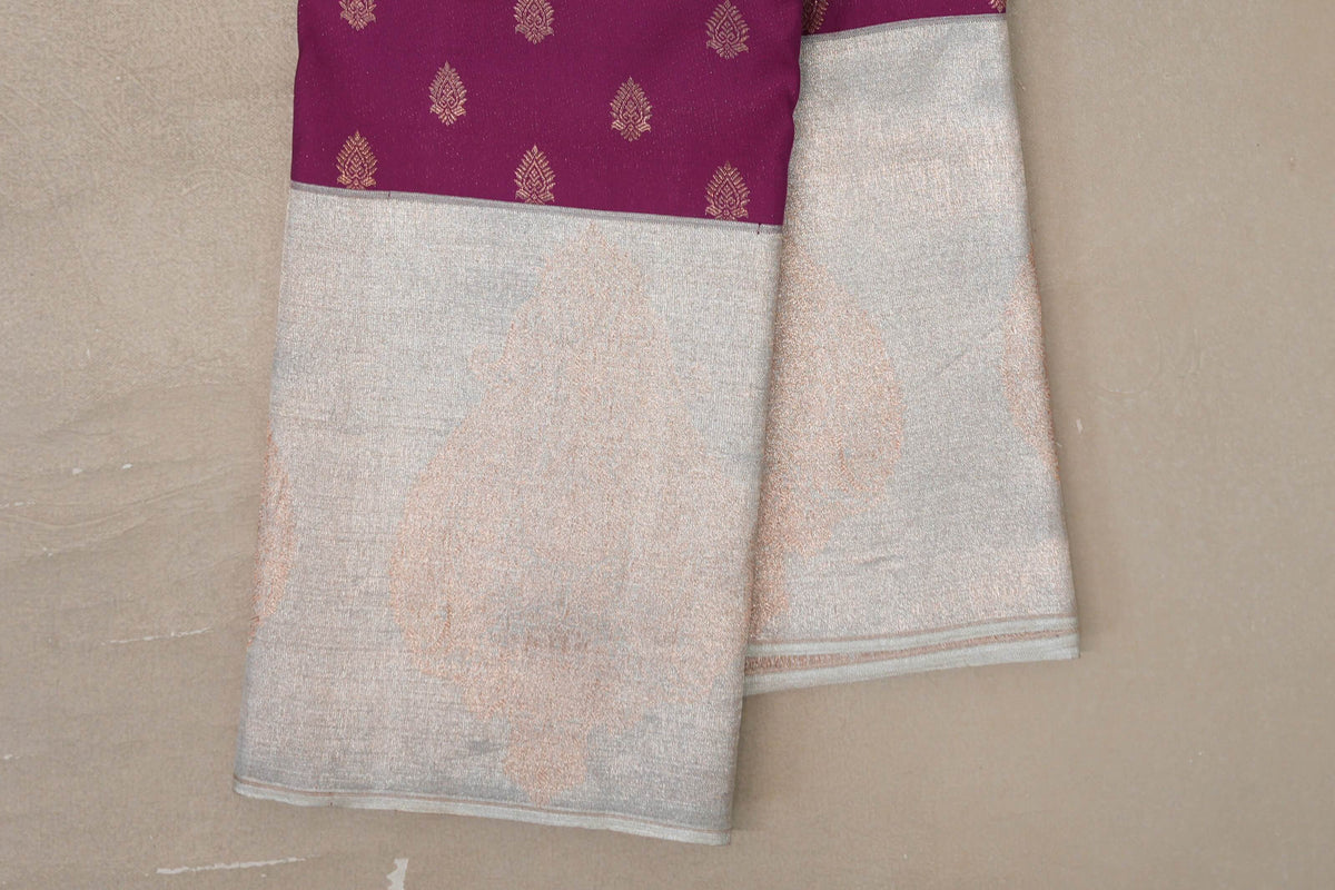Magenta Kanjivaram Silk Saree border