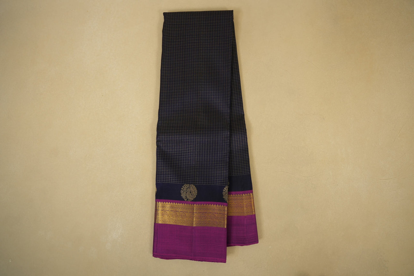 Dark Navy Blue Kanjivaram Silk Saree 
