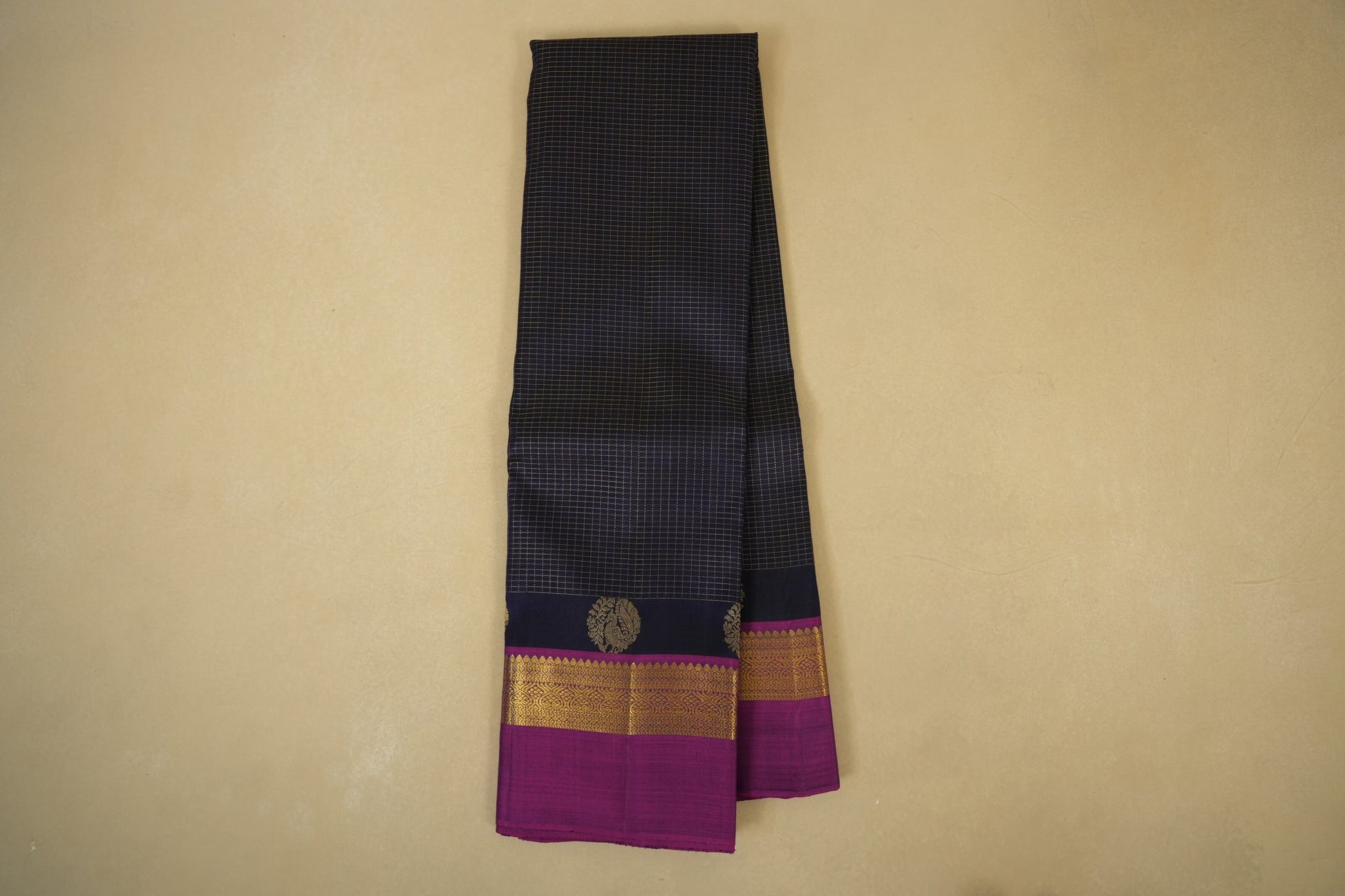 Dark Navy Blue Kanjivaram Silk Saree 