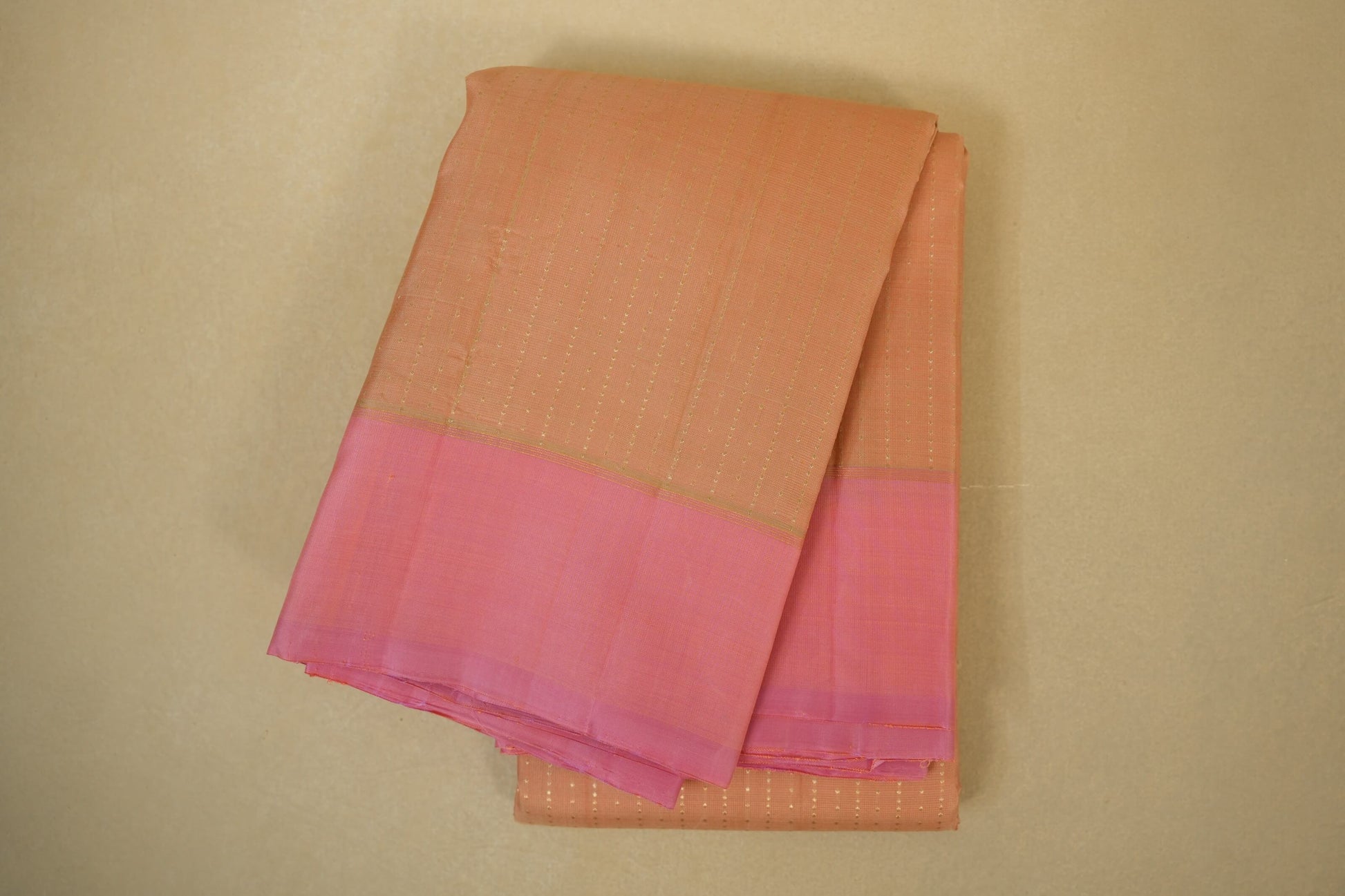 Peach Pink with Pink Borders Kanjivaram Silk Saree