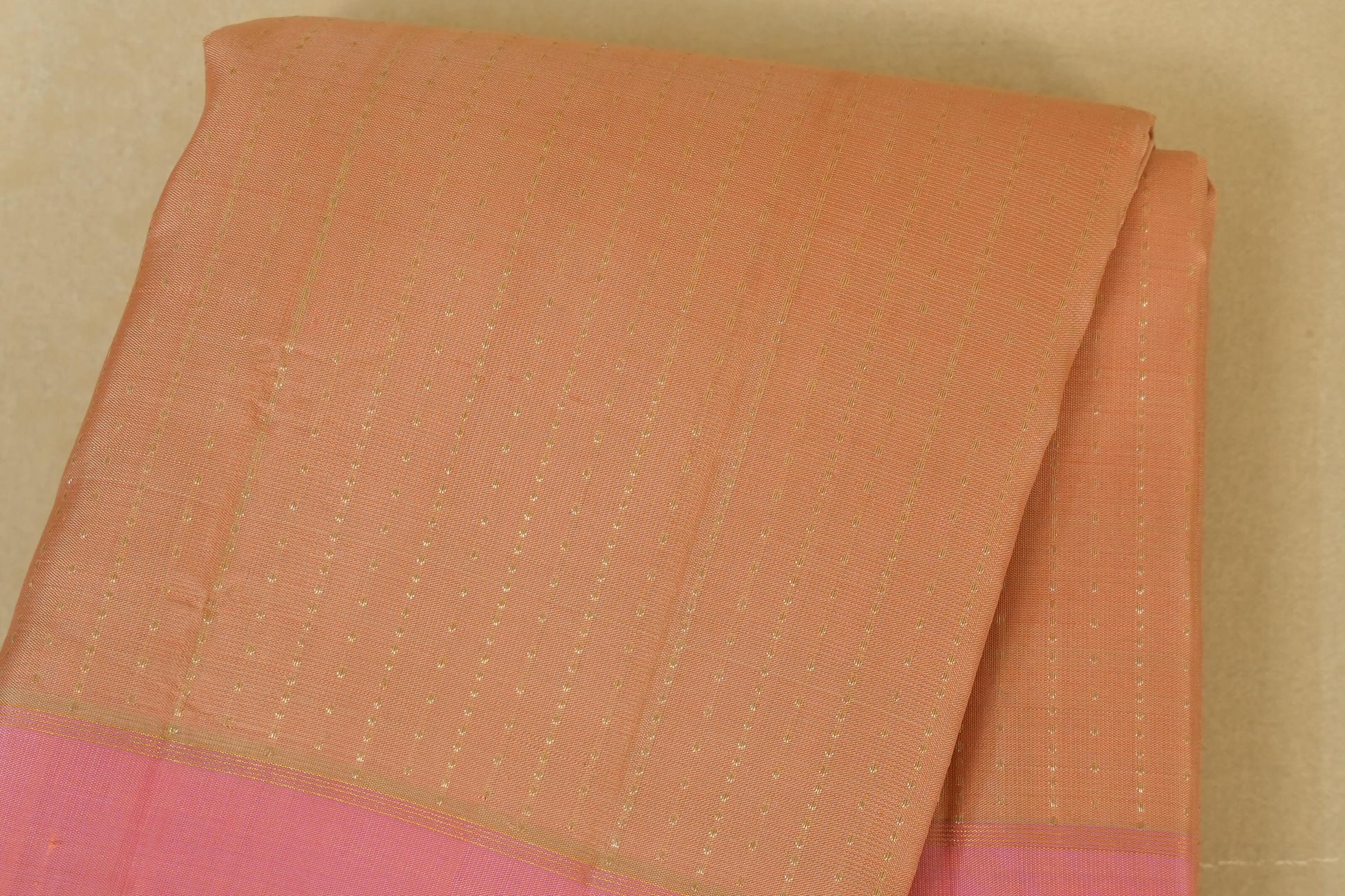 Peach Pink Kanjivaram Silk Saree body