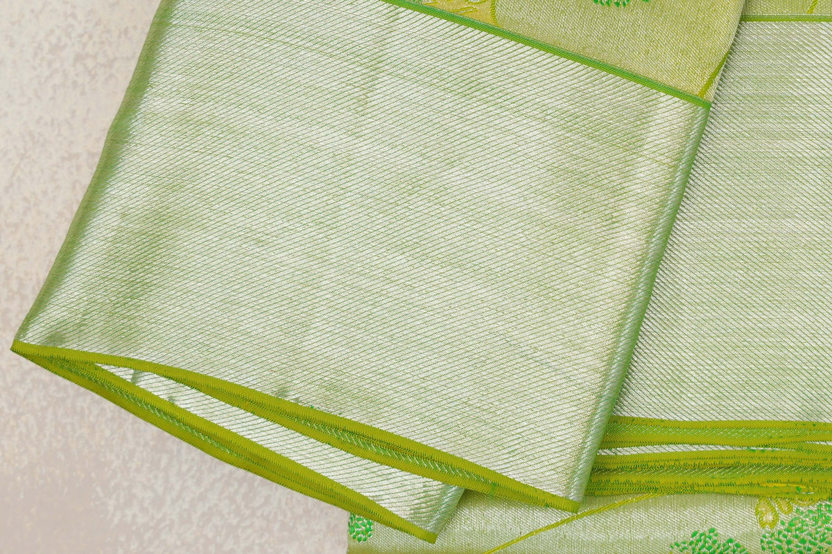 Yellowish Green Kanjivaram Silk Saree by Tharakaram PSTK040172