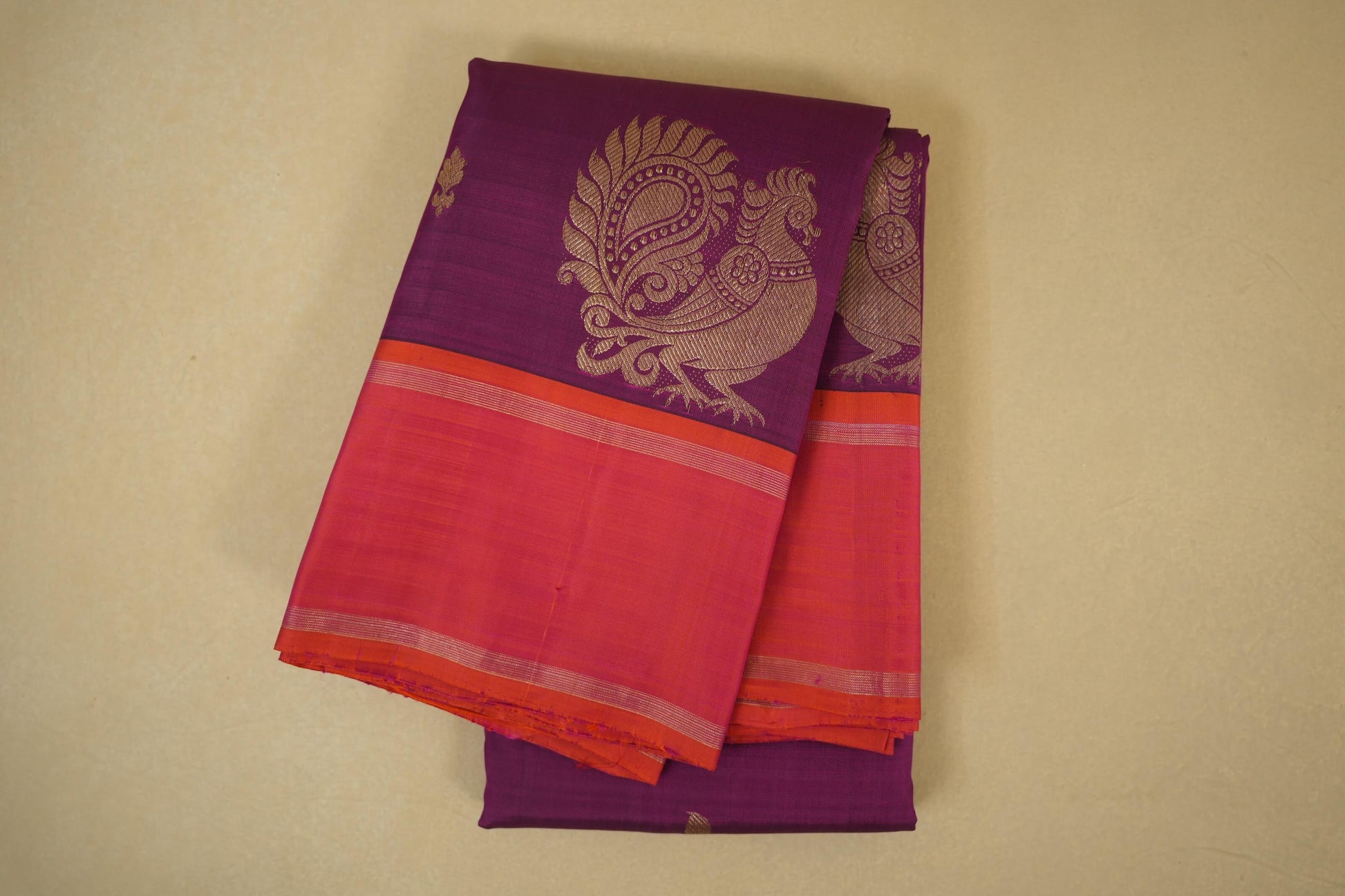 magenta kanchipuram silk saree