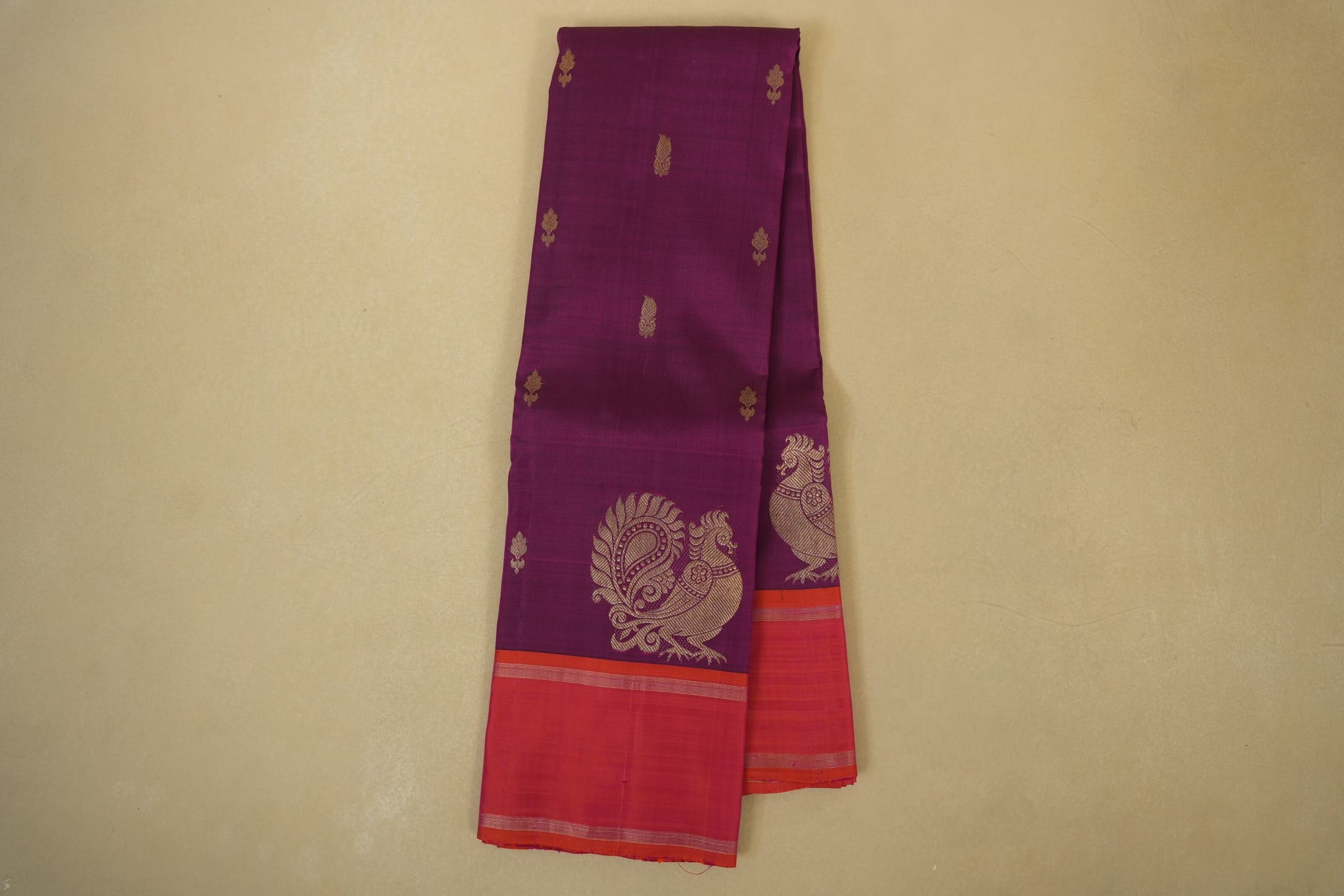 magenta kanjivaram silk saree 