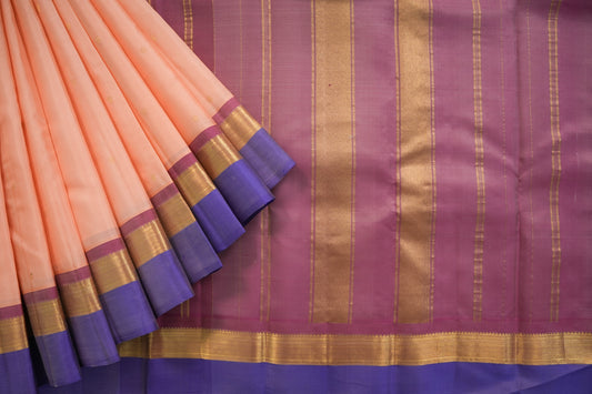 Peach kanchipuram silk saree