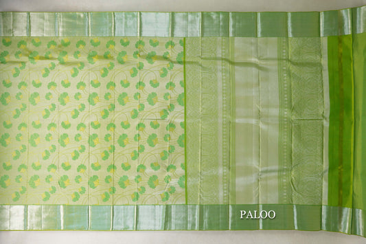 Yellowish Green Kanjivaram Silk Saree by Tharakaram PSTK040172
