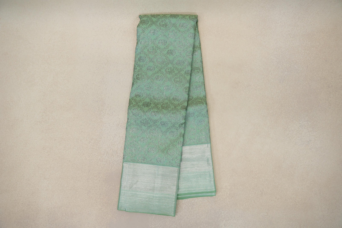 Mint Green Kanjivaram Silk Saree by Tharakaram PSTK040173