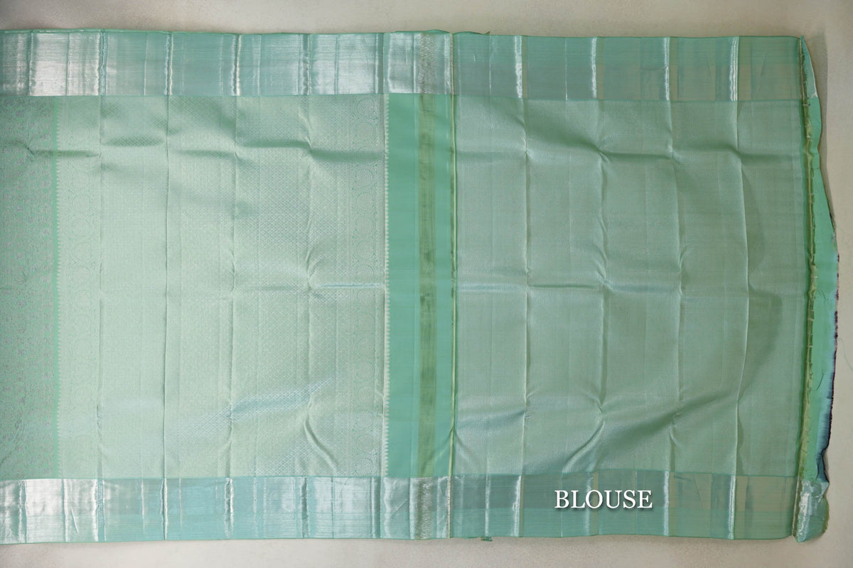 Mint Green Kanjivaram Silk Saree by Tharakaram PSTK040173