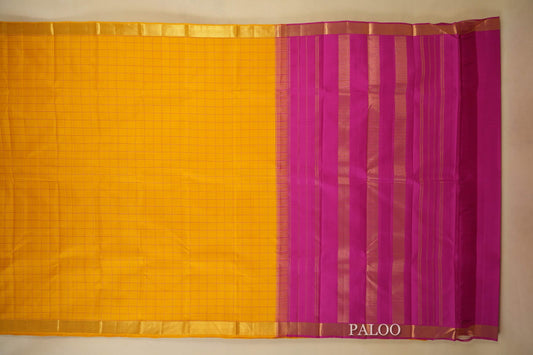 Mustard Kanjivaram Silk Saree paloo