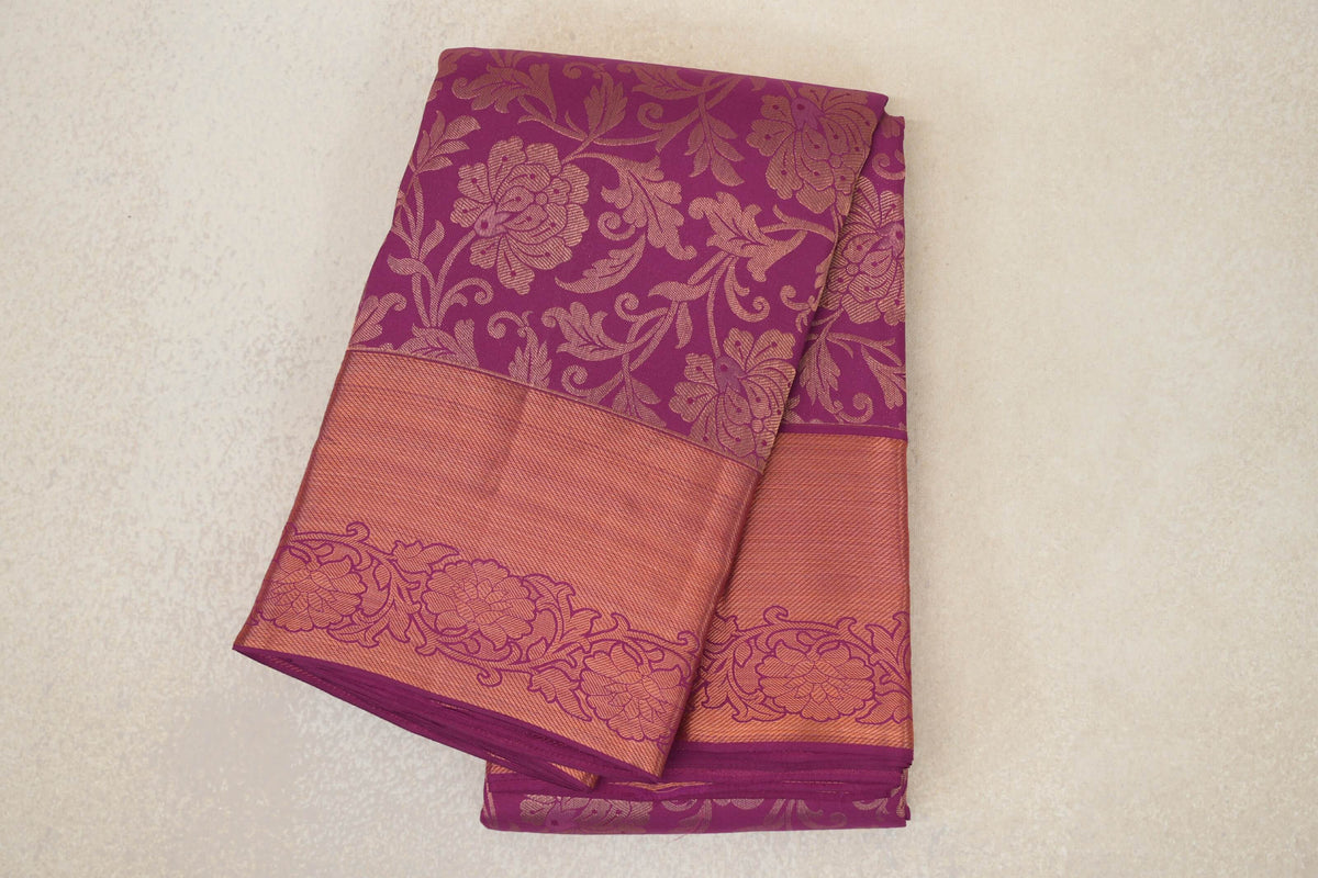 Deep Magenta Kanjivaram Silk Saree by Tharakaram PSTK040174