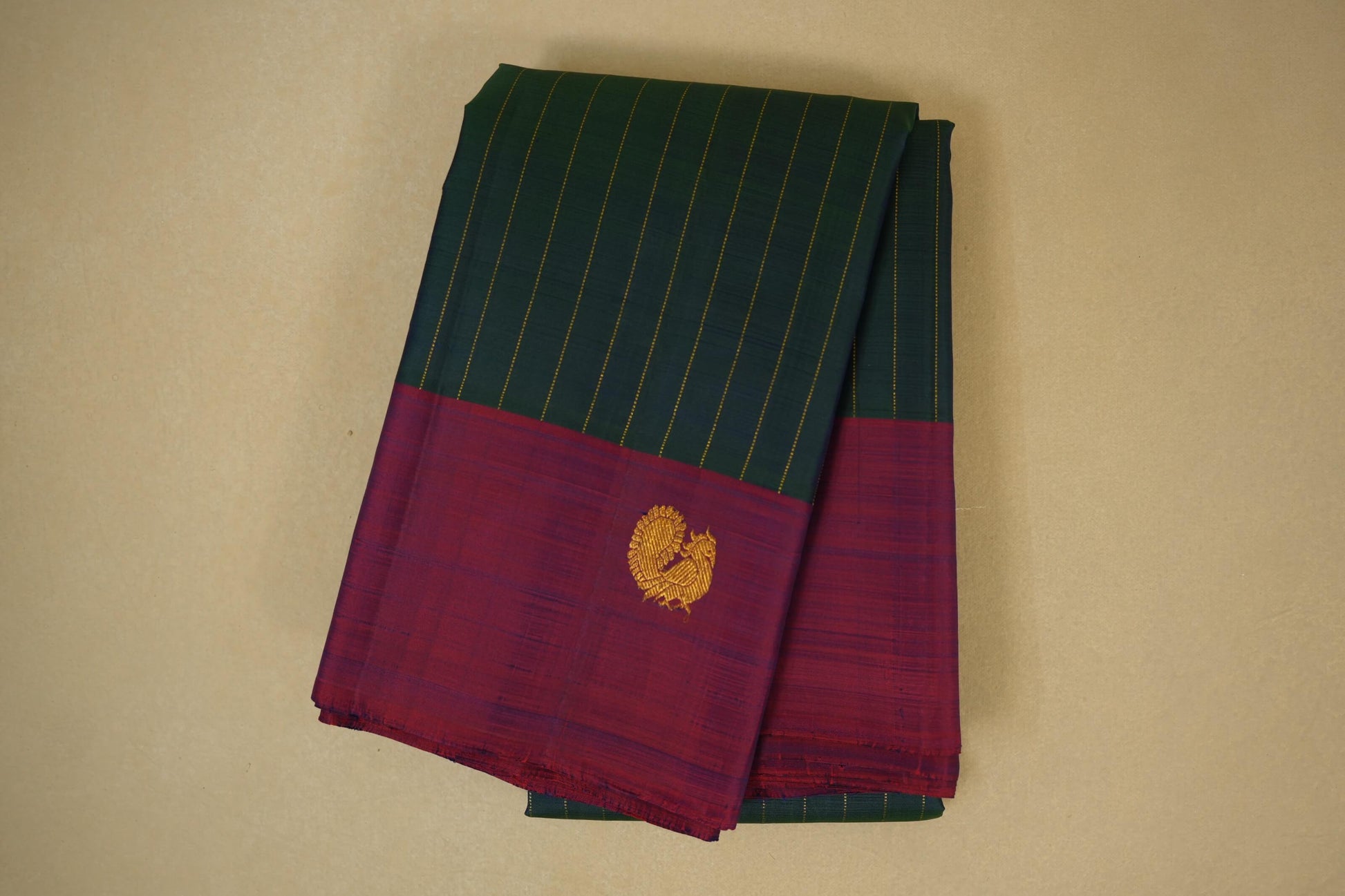 Peacock Green Kanjivaram Silk Saree 