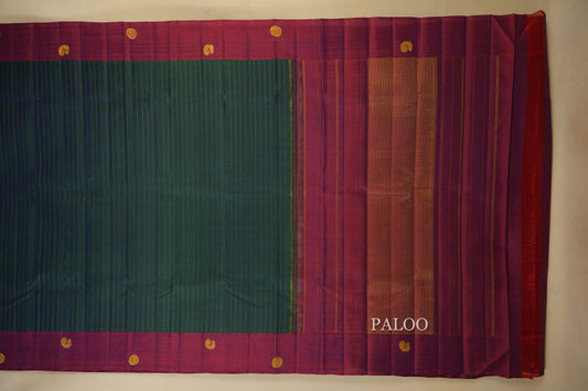 Peacock Green Kanjivaram Silk Saree  paloo