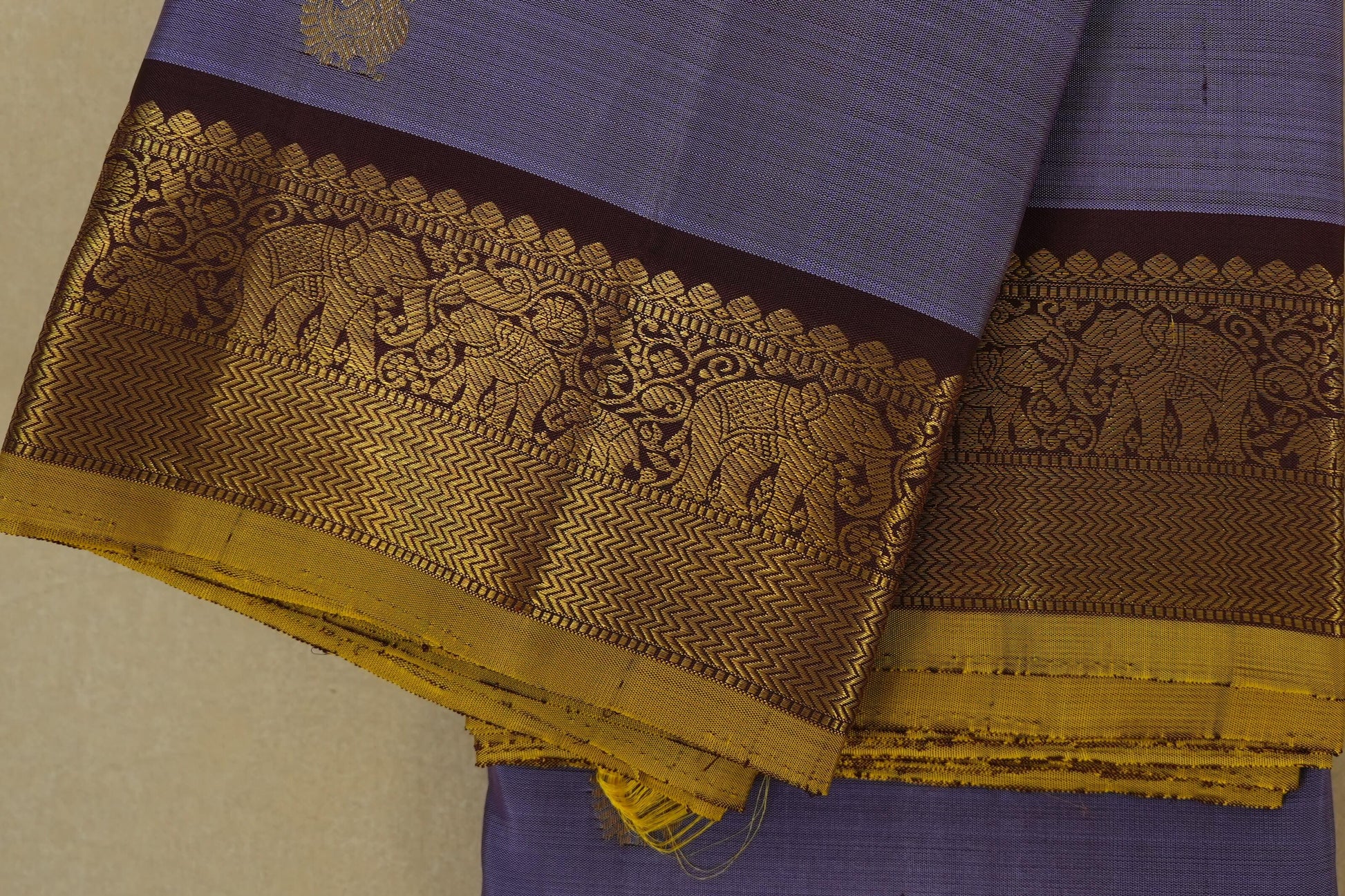 Lavender Kanjivaram Silk Saree  border