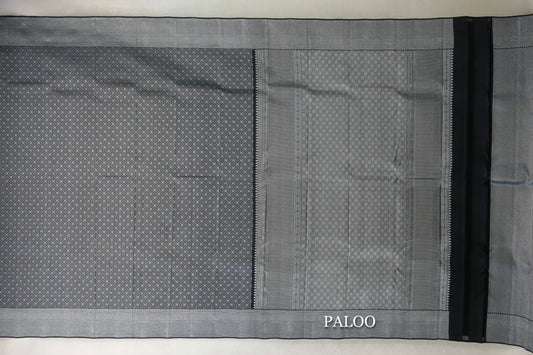 Jet Black Kanjivaram Silk Saree by Tharakaram PSTK040175
