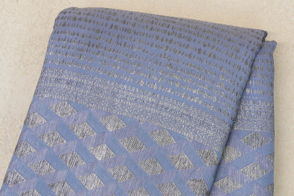 Grey Blue Kanjivaram Silk Saree by Tharakaram PSTK040176