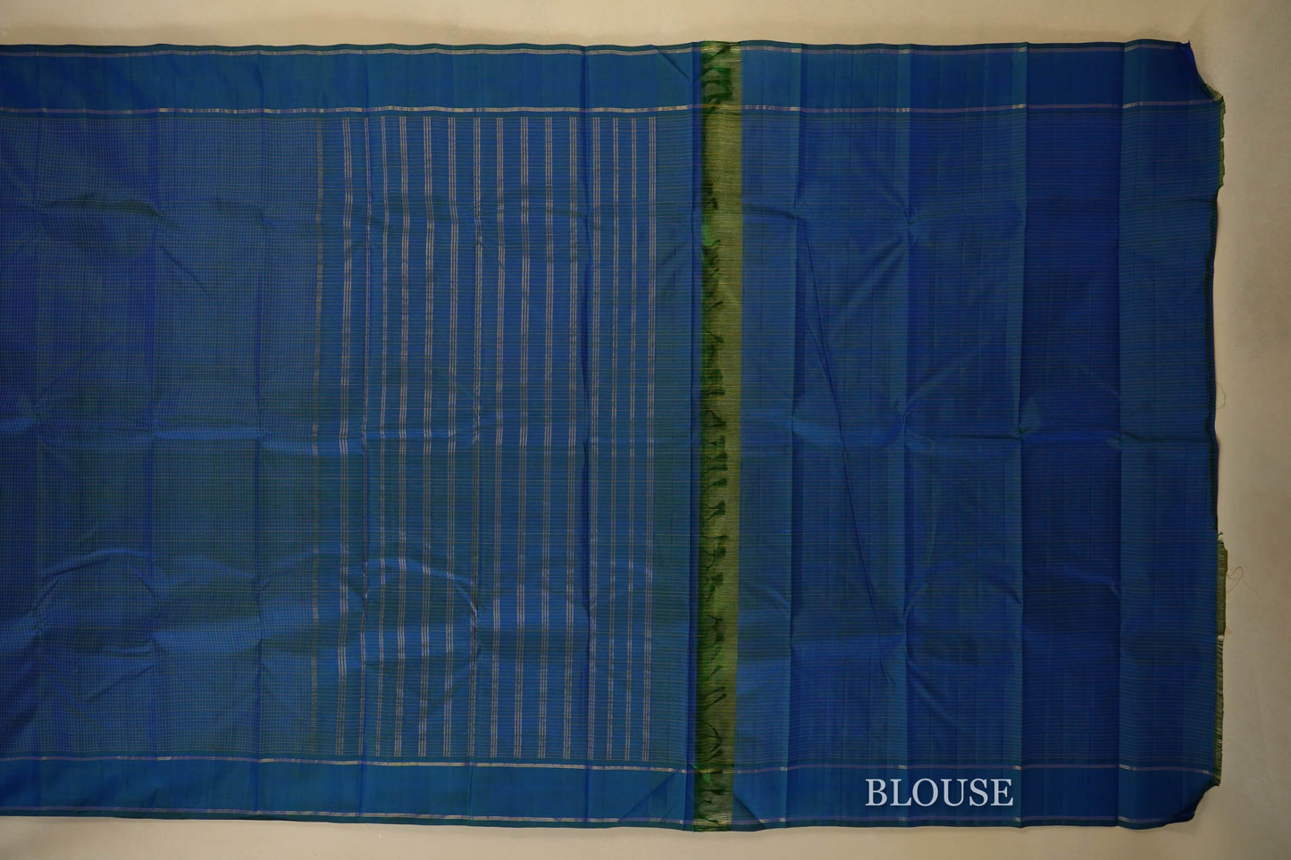 Peacock Blue Kanjivaram Silk Saree blouse