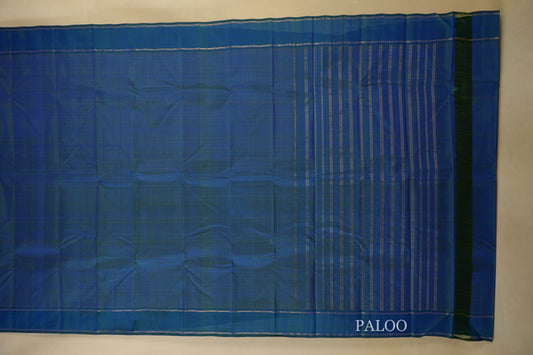 Peacock Blue Kanjivaram Silk Saree  paloo