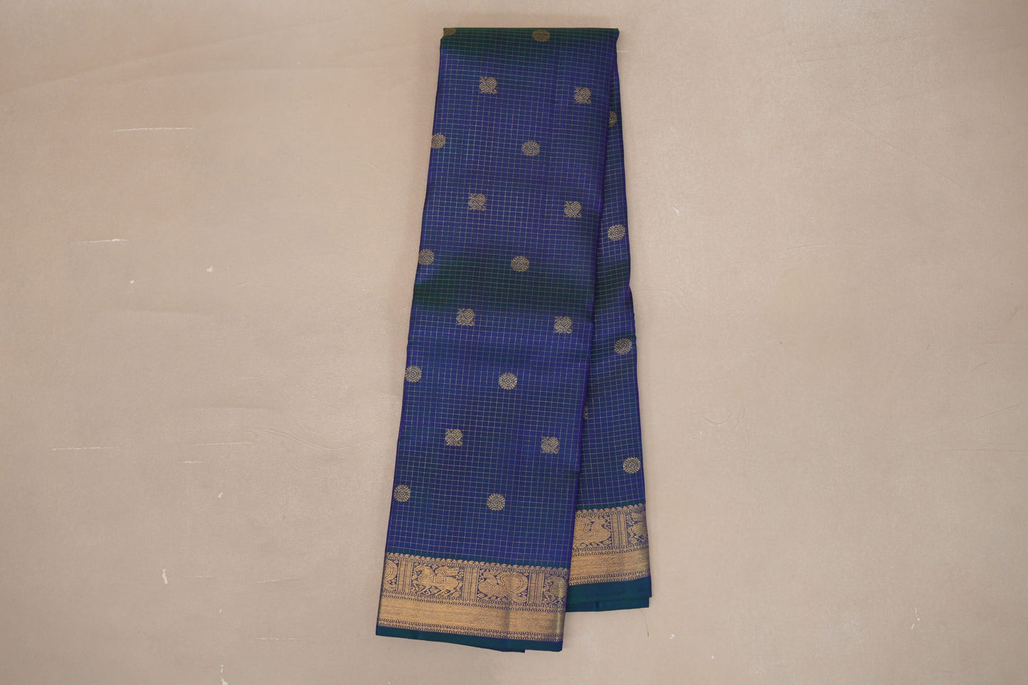 Peacock Blue Borders Heirloom Kanjivaram Silk Saree online