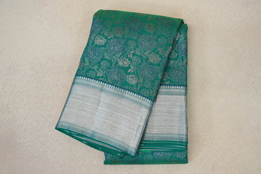 Dual Tone of Green and Blue Kanjivaram Silk Saree by Tharakaram PSTK040178