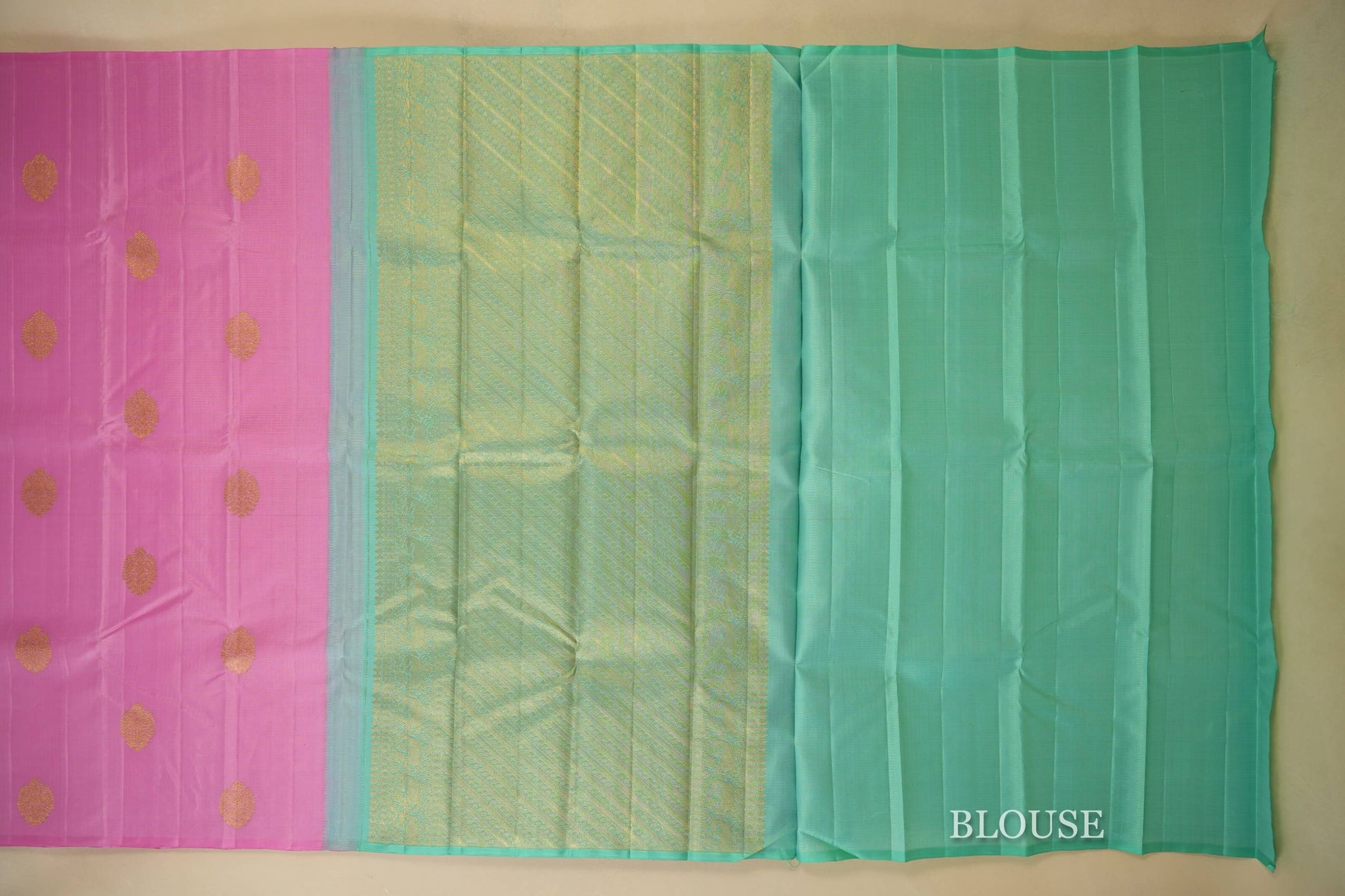 Pink Kanjivaram Silk Saree blouse