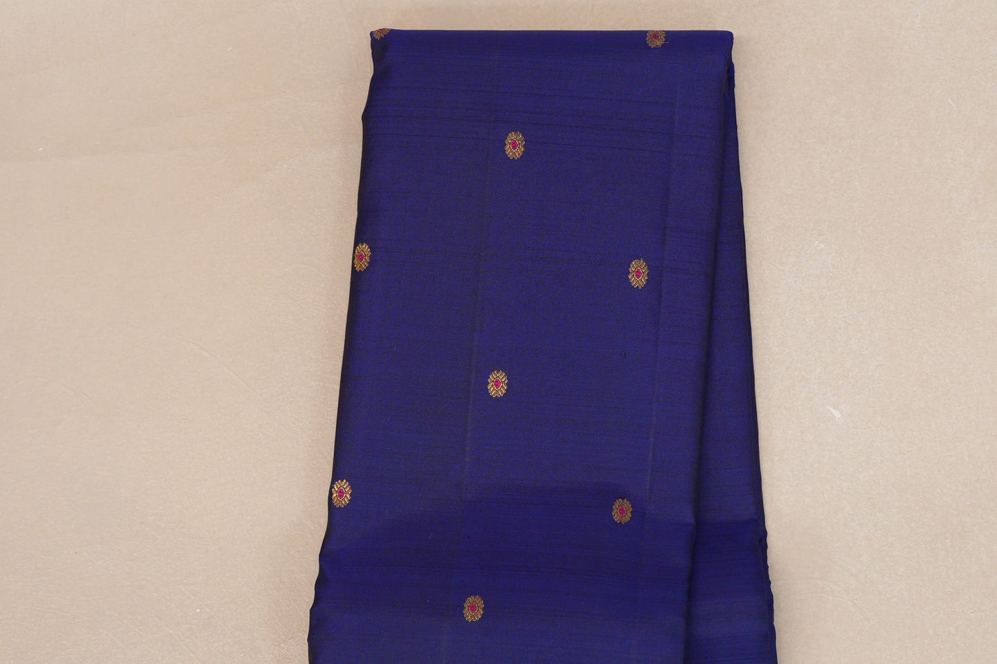 Deep Blue Vintage Kanjivaram Silk Saree body zoom