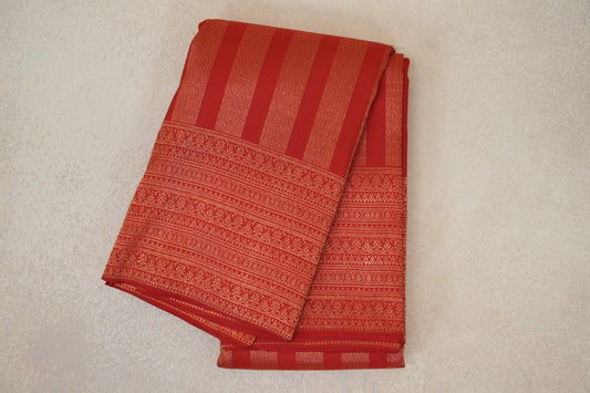 Tomato Red Kanjivaram Silk Saree by Tharakaram PSTK040180