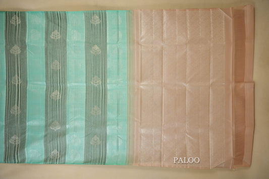 Rama Green Kanjivaram Silk Saree  paloo