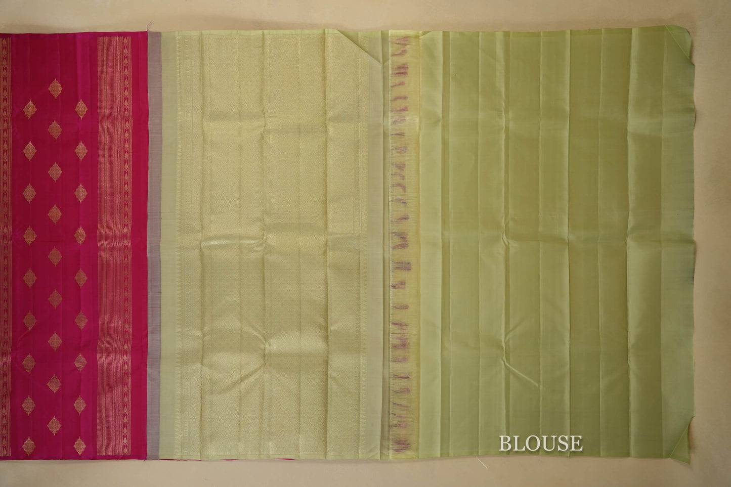 Pink Kanjivaram Silk Saree blouse